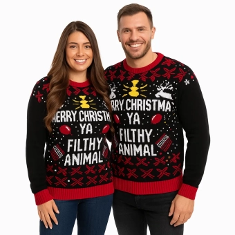 Kersttrui duo zwart