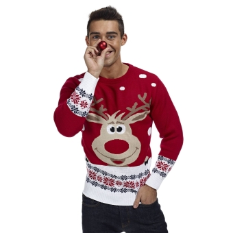 Foute kersttrui rendier Rudolph heren