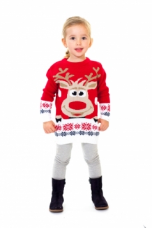 toevoegen compleet uitzetten Kersttrui voor kinderen met Rudolph het rendier - gratis bezorging