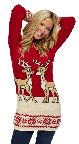Kersttrui jurk rood