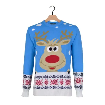 Kersttrui Rudolph Rendier Blauw