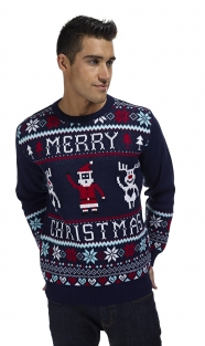Kersttrui navy heren